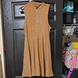 Wild Fable Sparkling Gold Sleeveless Mini Dress